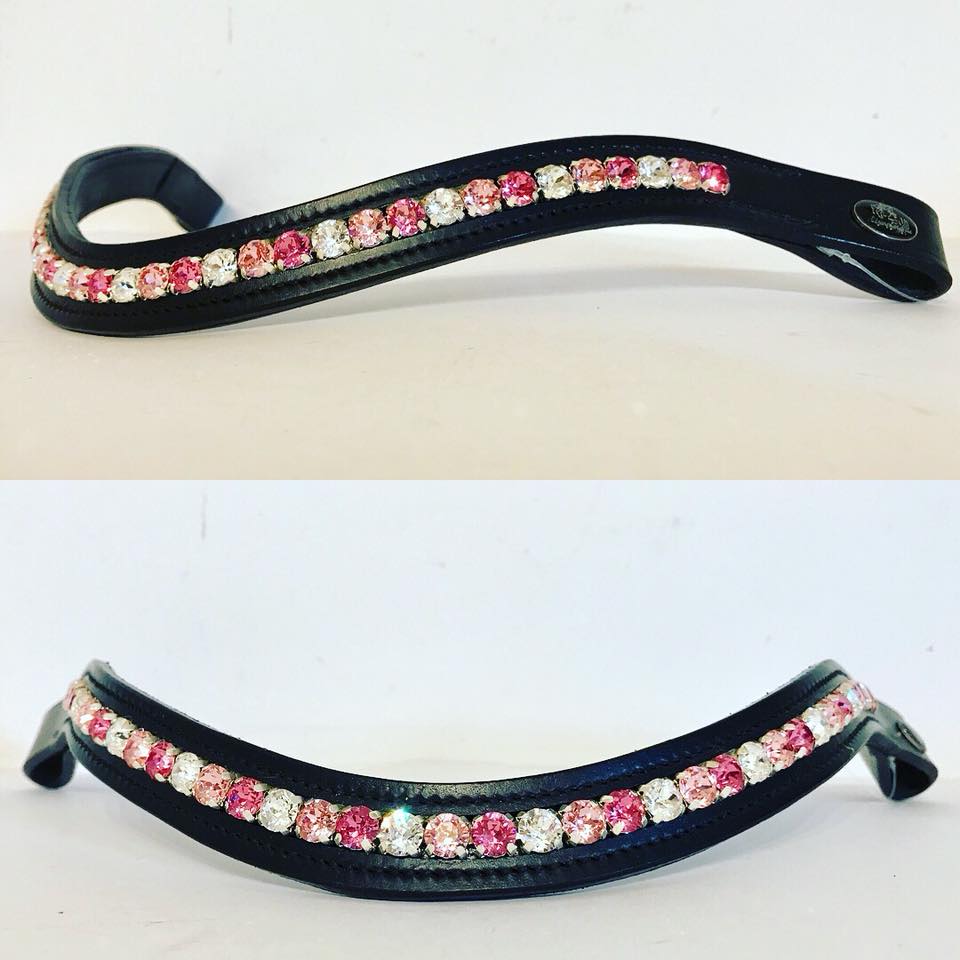 glitzerpferd.de Stirnriemen WeißRosaTöne