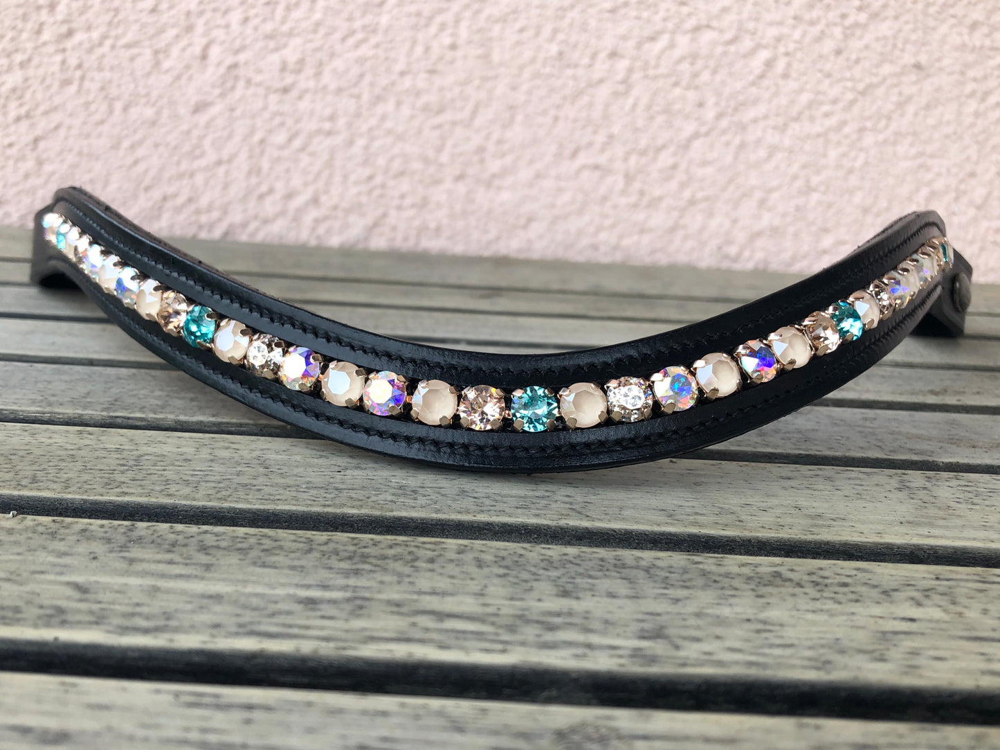 glitzerpferd.de Stirnriemen CremeTürkis