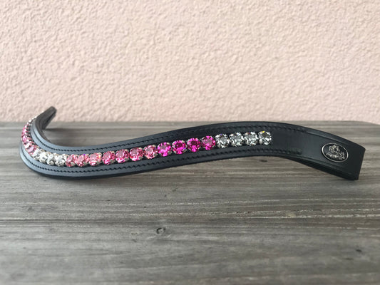 glitzerpferd.de Stirnriemen GrauPinkVerlauf