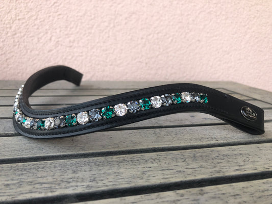 glitzerpferd.de Stirnriemen GrauEmerald