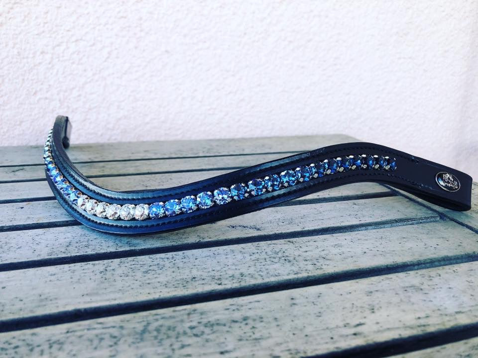 glitzerpferd.de Stirnriemen BlauTürkisVerlauf