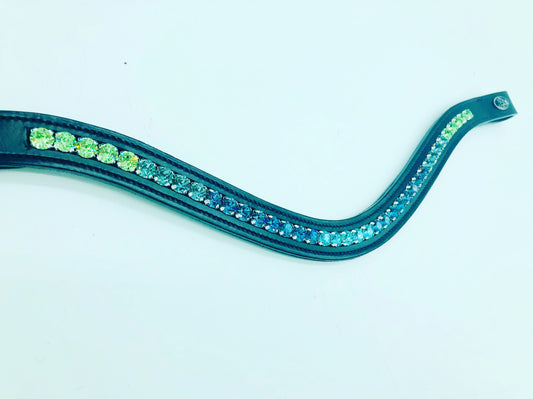 glitzerpferd.de Stirnriemen GrünTürkiserVerlauf