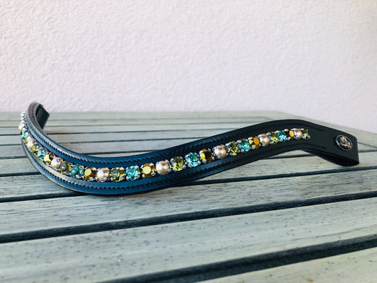 glitzerpferd.de Stirnriemen OlivePerle