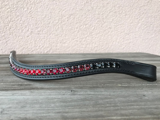 glitzerpferd.de Stirnriemen SchwarzRoterVerlauf