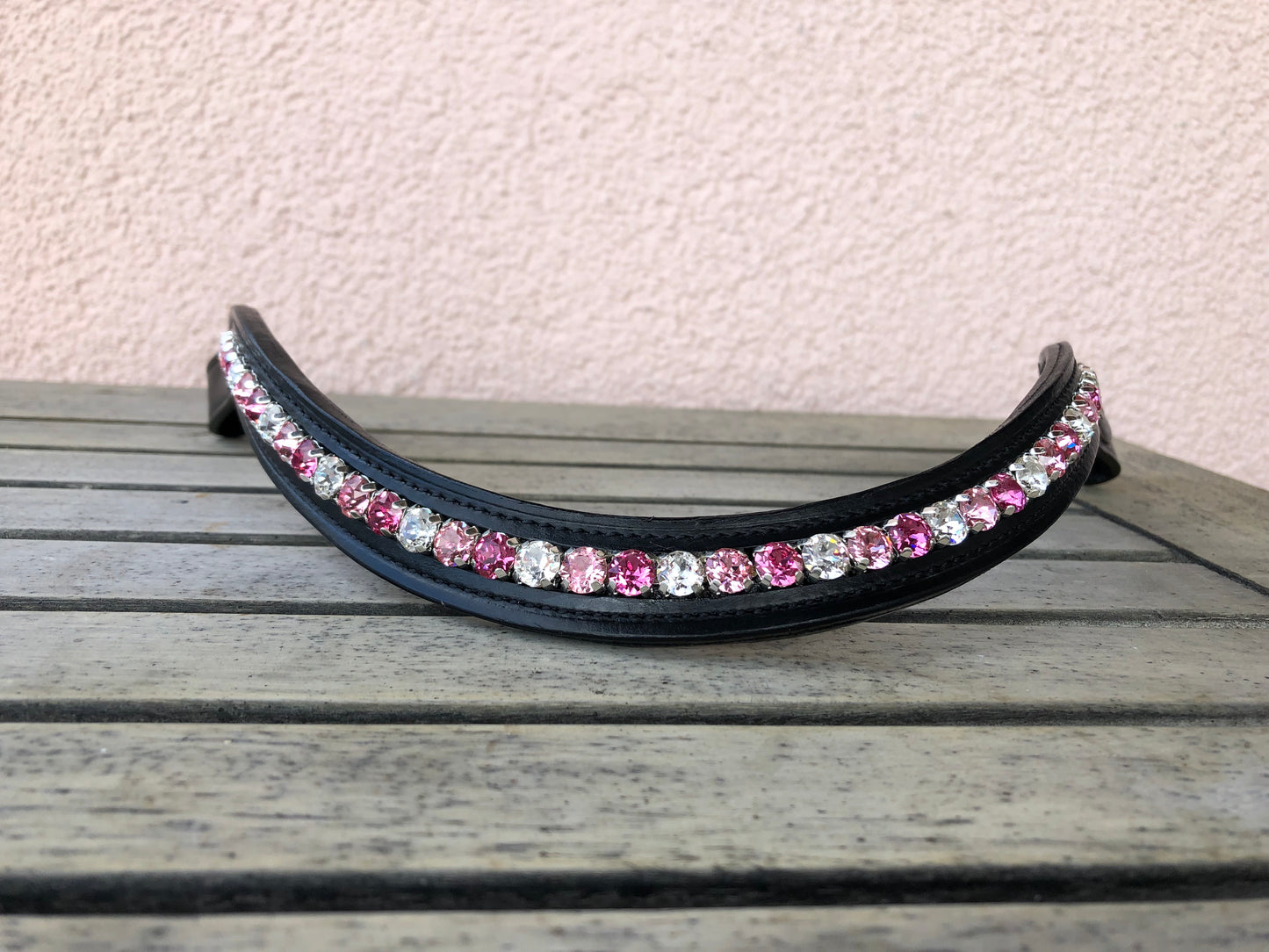 glitzerpferd.de Stirnriemen WeißRosaTöne