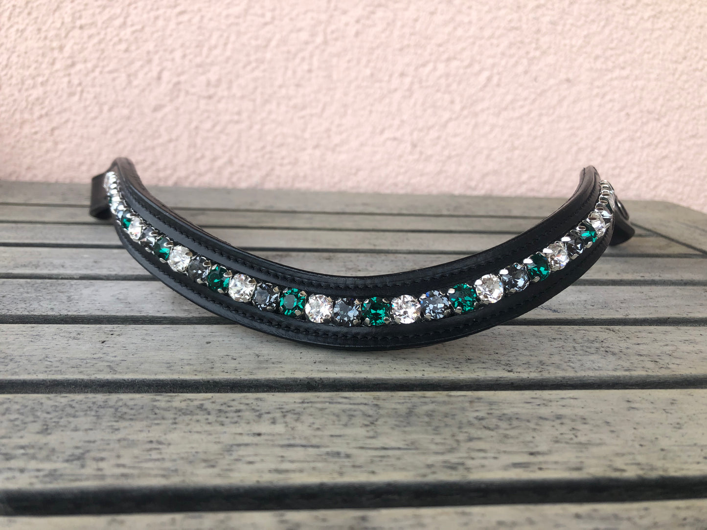 glitzerpferd.de Stirnriemen GrauEmerald