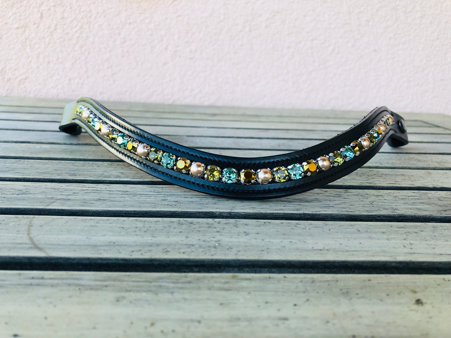 glitzerpferd.de Stirnriemen OlivePerle