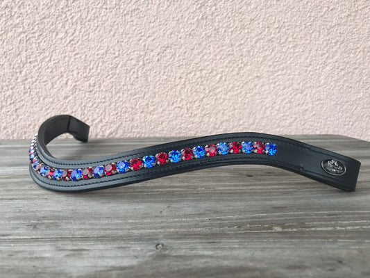 glitzerpferd.de Stirnriemen BlauRot