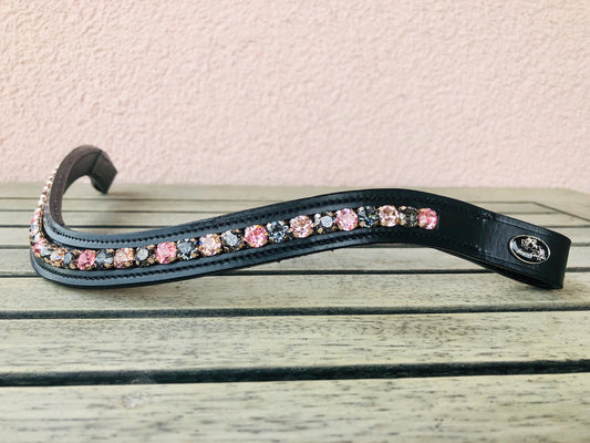 glitzerpferd.de Stirnriemen GrauRosaMagic