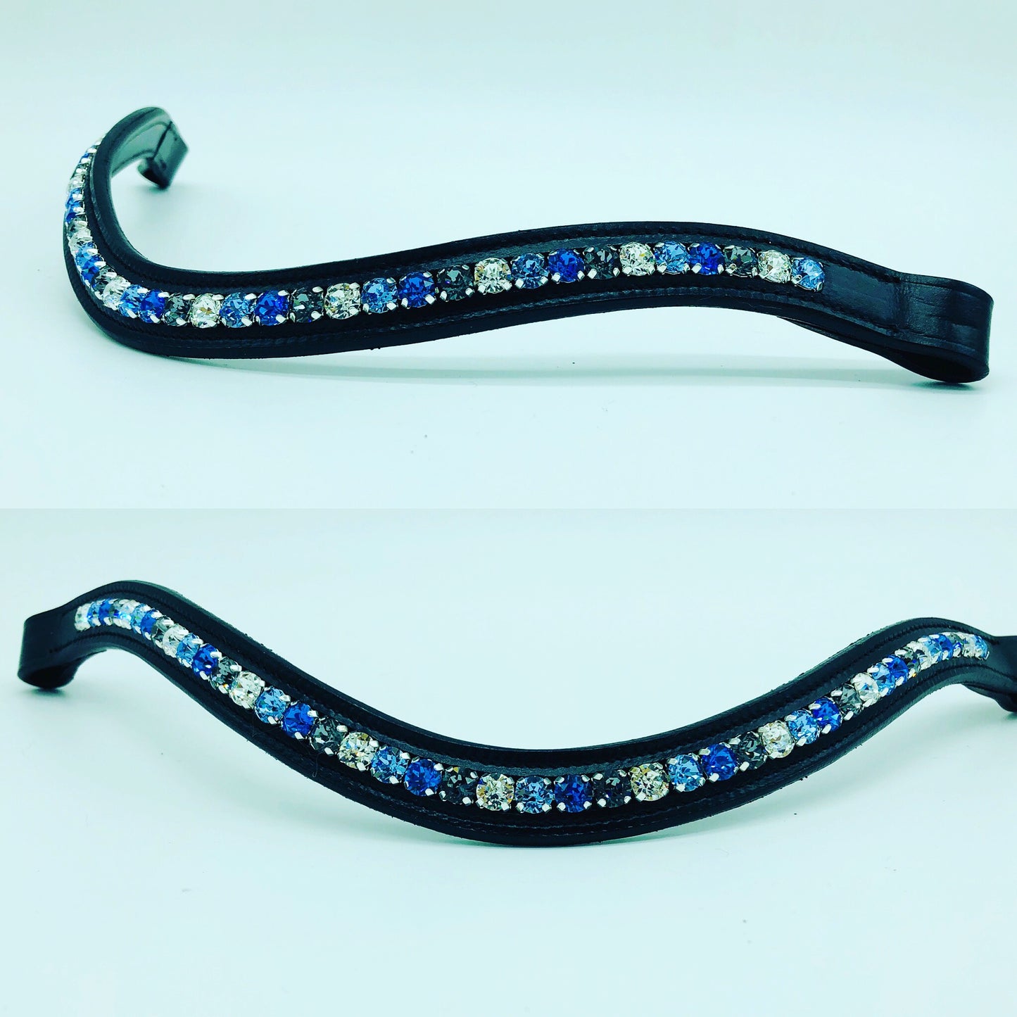 glitzerpferd.de Stirnriemen BlauGrau