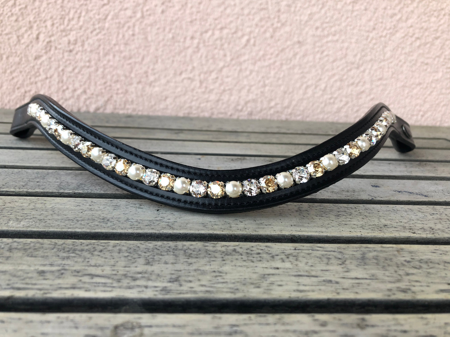 glitzerpferd.de Stirnriemen CrystalGoldenShadowPerle