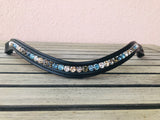 glitzerpferd.de Stirnriemen BlauBrauntöne