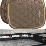 glitzerpferd.de Stirnriemen DeepTaupe
