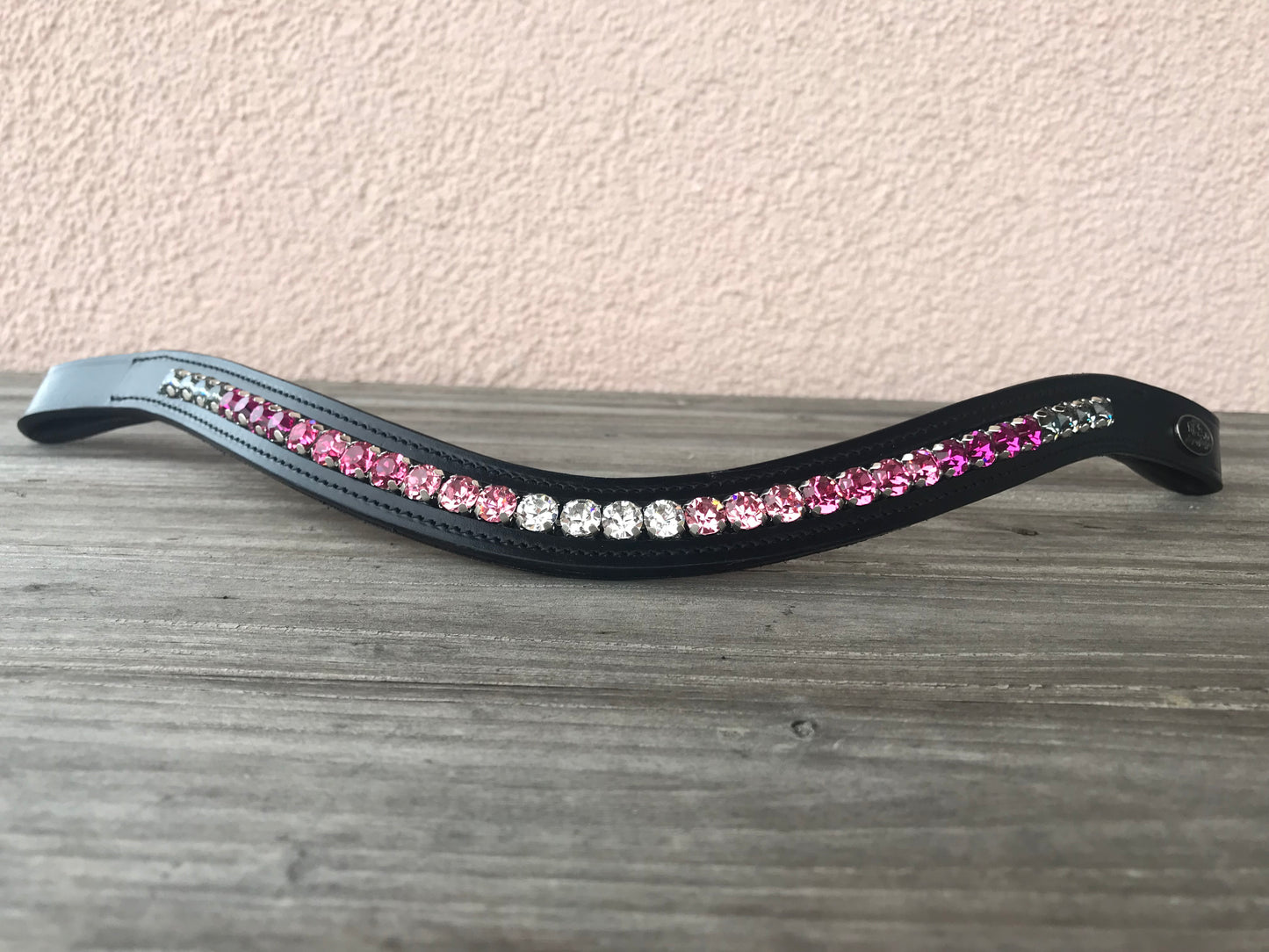 glitzerpferd.de Stirnriemen GrauPinkVerlauf