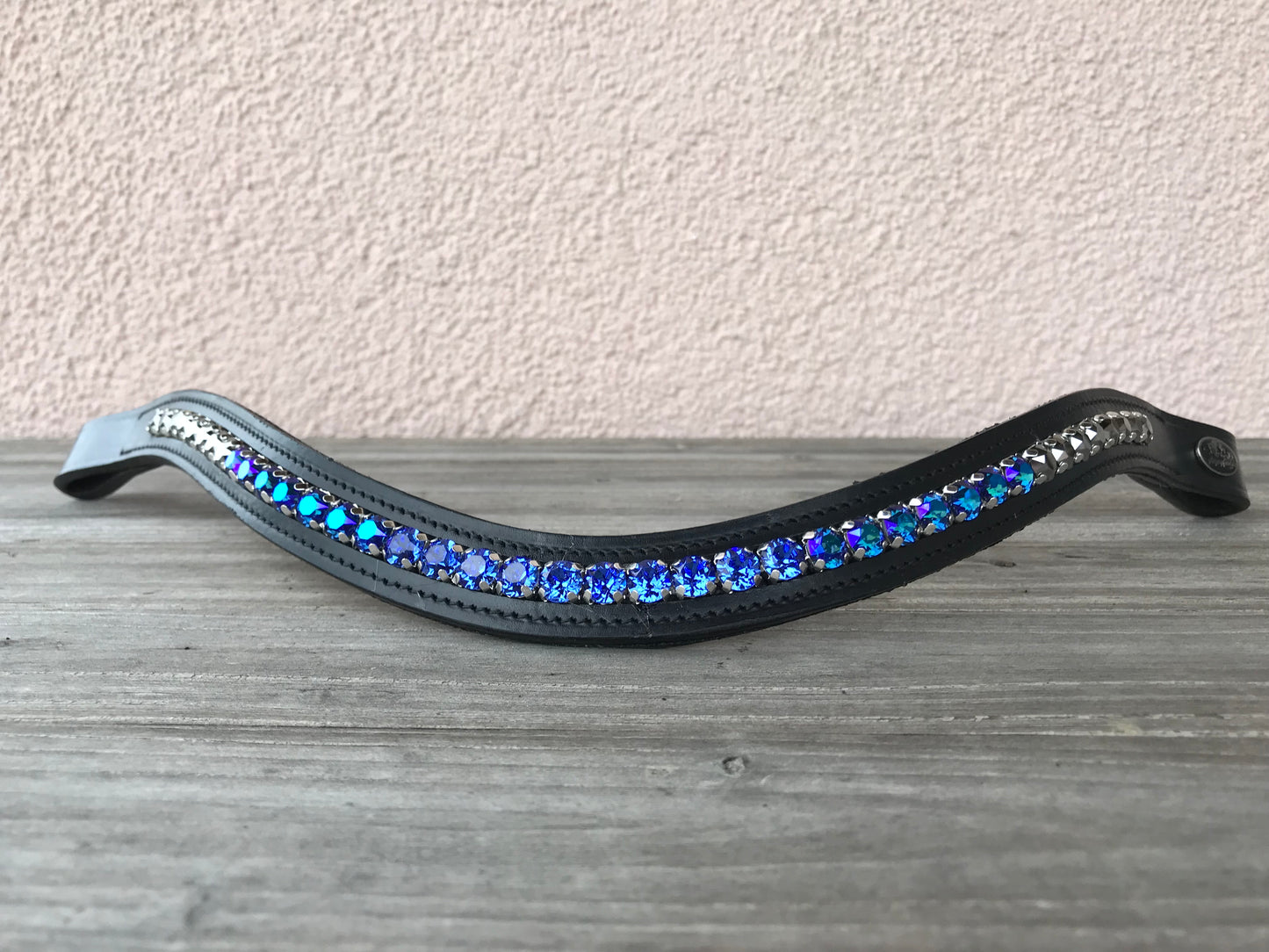 glitzerpferd.de Stirnriemen SchwarzBlauerVerlauf