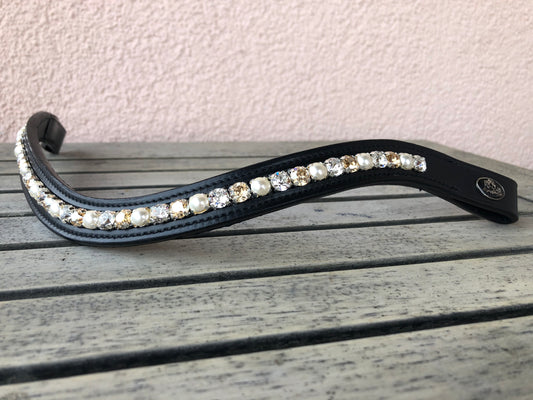 glitzerpferd.de Stirnriemen CrystalGoldenShadowPerle