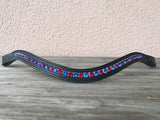 glitzerpferd.de Stirnriemen BlauRot