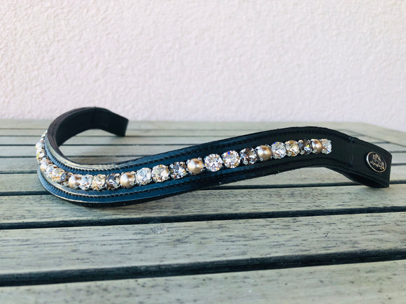 glitzerpferd.de Stirnriemen BraunPerleBronze