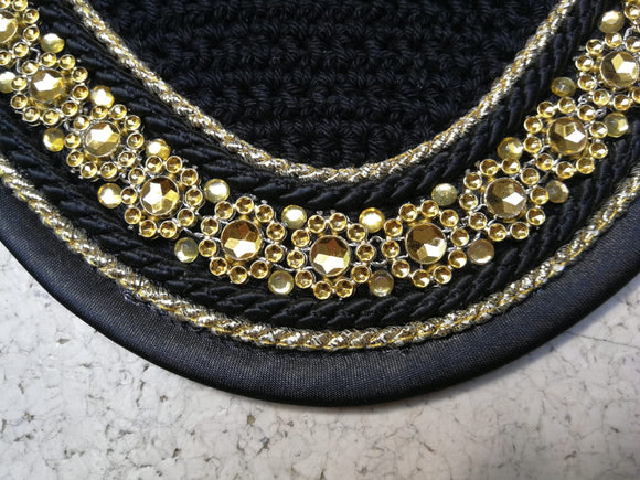 glitzerpferd.de Fliegenmütze SchwarzGold